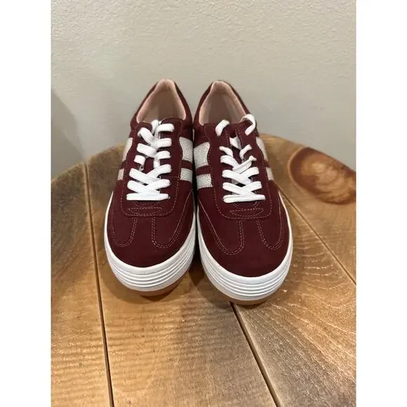 Madden Girl Livvyy platform lace-up red maroon sneakers size 7.5 NEW - Picture 2 of 9